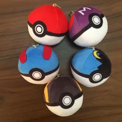 5Pcs/Set Pokemon Elf Ball Doll Stuffed Animal Plushie Pokeball Kawaii Pikachu Pendent Ornament Cute Keychain Toys Gifts