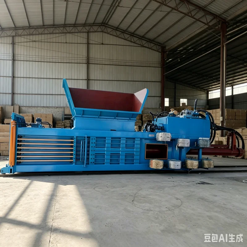 Continuous Automatic Feeding Fully Automatic Horizontal Baler For Large Scale Waste Transfer Station Carton Offcut Compacting
