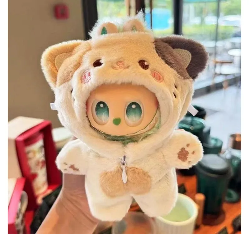 

Только одежда для 15-17 см Labubu, комплект одежды с милым котом в виде животного, слона, для куклы Лабу 15-17 см, аксессуары для одежды