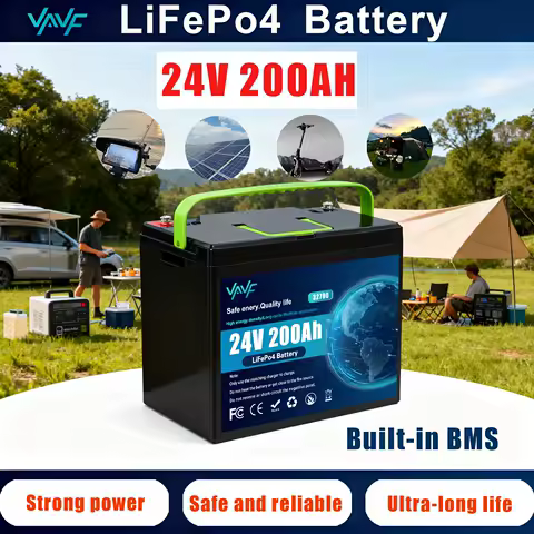 LiFePO4 Battery 24V 200Ah☃️fit Solar Battery with Advanced Management System(BMS),🌊for Solar Battery Backup Power&amp;RVs