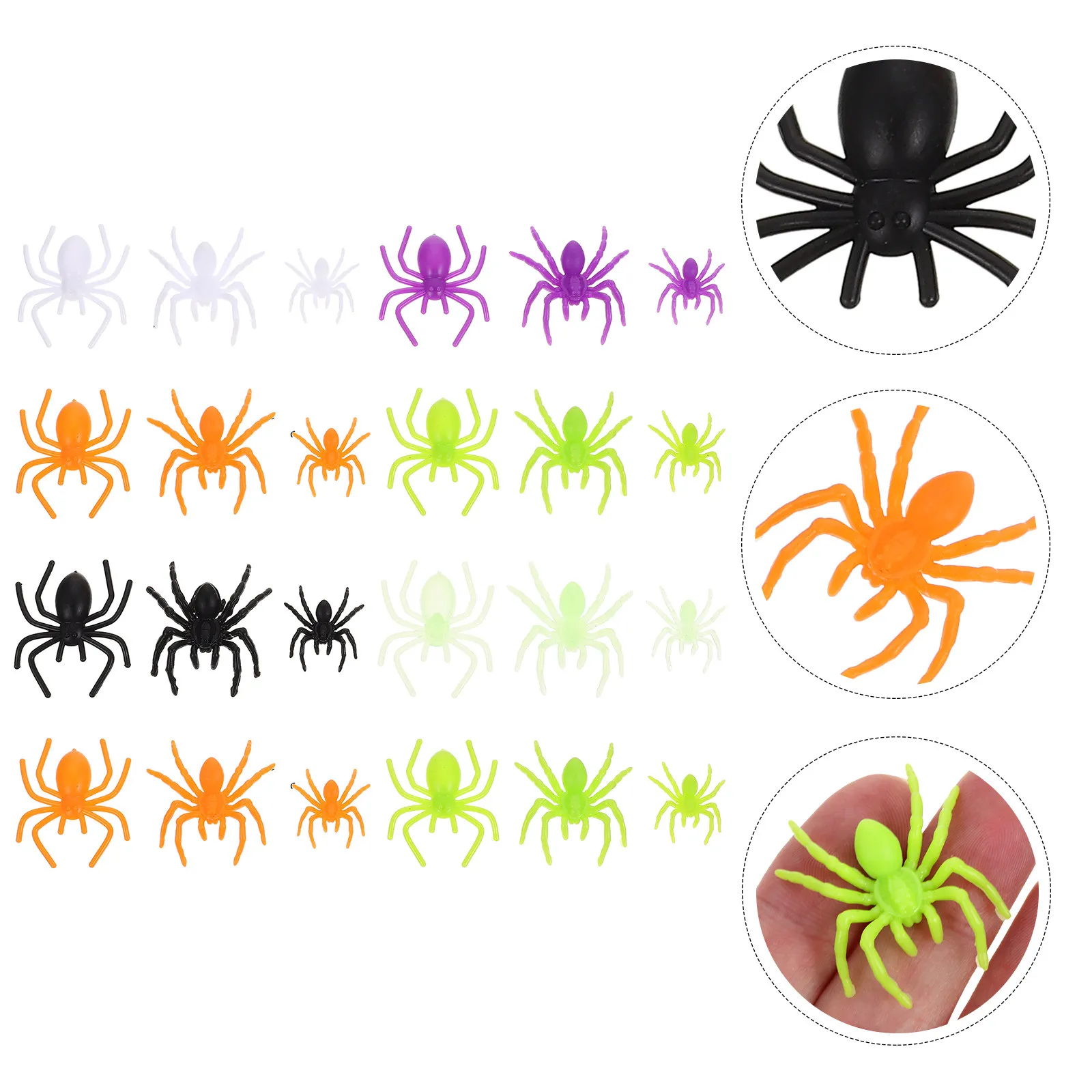 

200Pcs Small Plastic Spiders Realistic Mini Halloween Party Decorations Haunted House Prank Props Horror Atmosphere Spiders