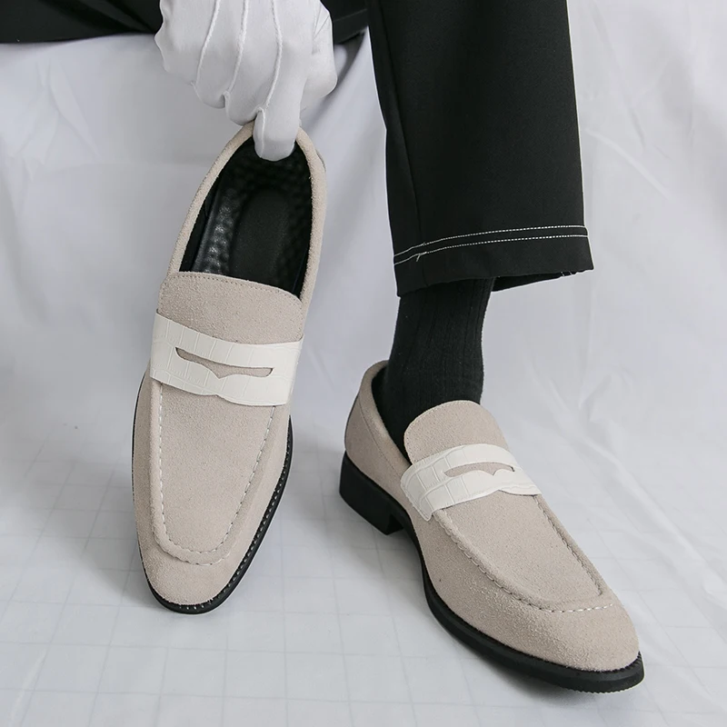 

Men Loafers Faux Suede Comfortable Breathable Business Men Shoes Size 38-46