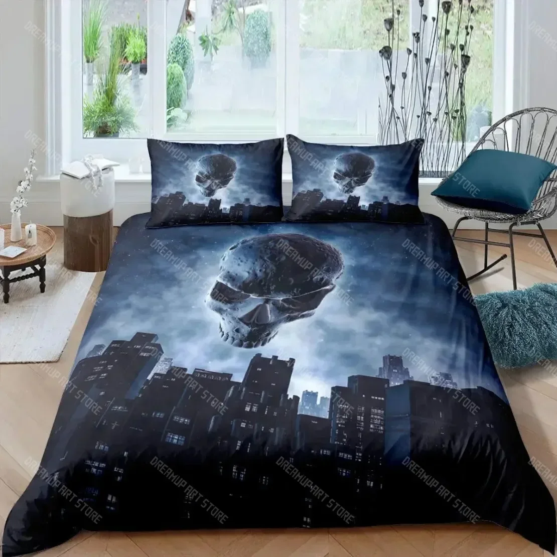 2026 Halloween Bedding Set Flying Vampire Bats Duvet Cover 3D Prints Jack-o'-lantern Bedding Sets Single Double King