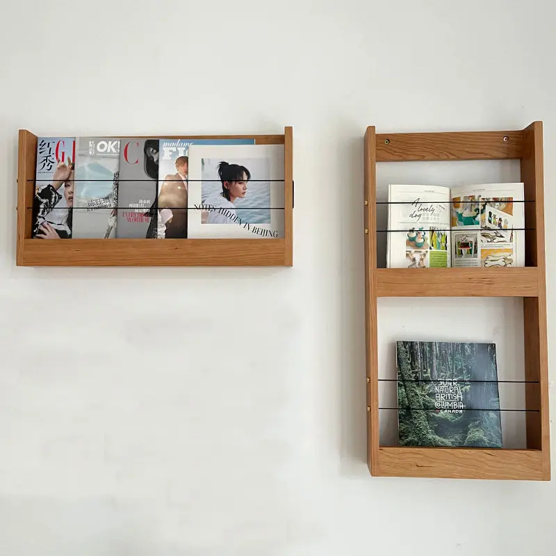 Light Luxury Magazine Retro Solid Wood Simple Vinyl Magazine Record Storage Nice Racks Office Furniture Das Magazin ZY40ZZJ