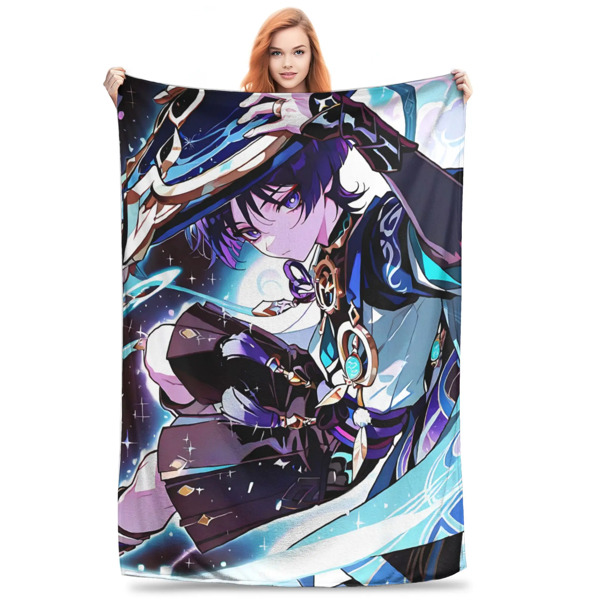 1PC home Cutecore Room Decor Genshin Impacts Wanderer Blanket Throw Blanket  Novelty Warm Blanket All Season
