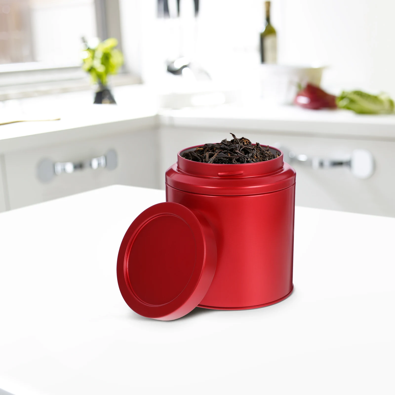 

Tea Canister Airtight Lids Tinplate Storage Jars Small Size Black Office Hotel Restaurant Tea Room Containers Food
