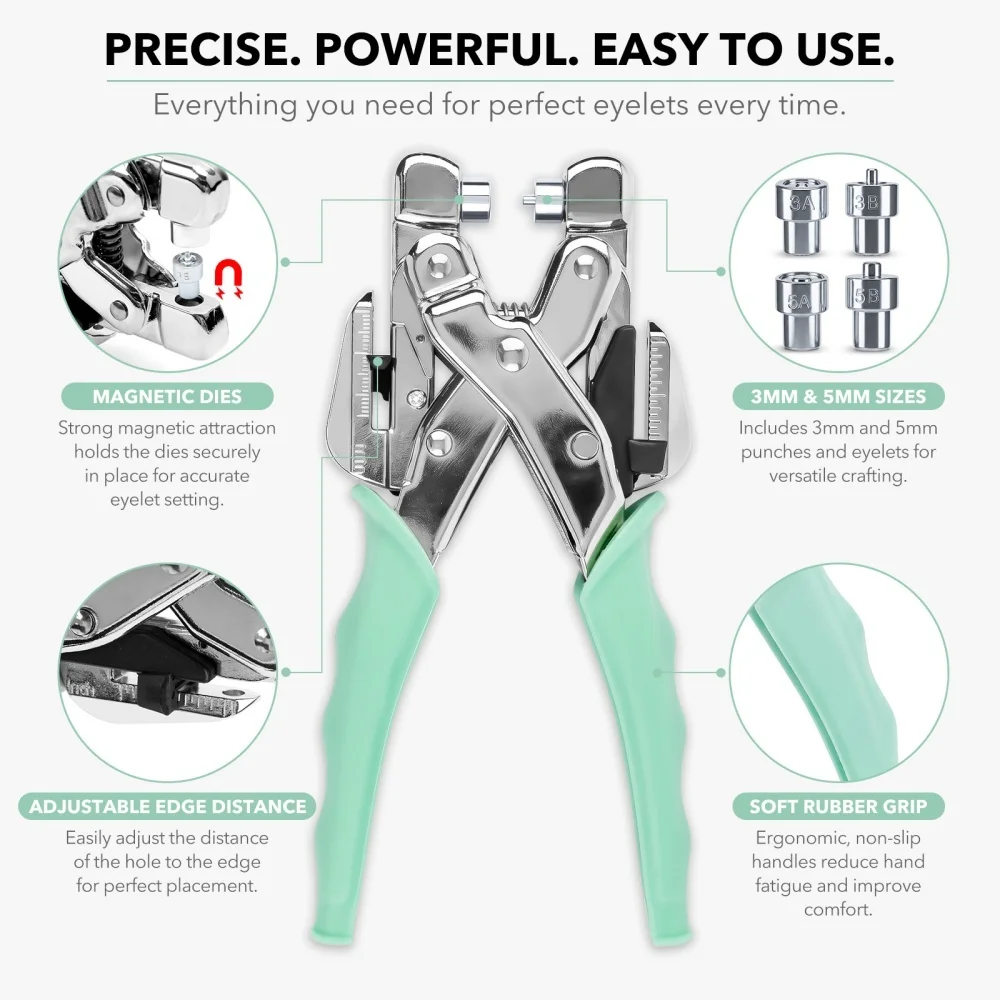 Grommet Tool Kit Handheld Hole Punch Pliers Buckle Buttons Metal Colour Pliers Hand Pressure Plier Rivet Buckle Sew Tool view 2