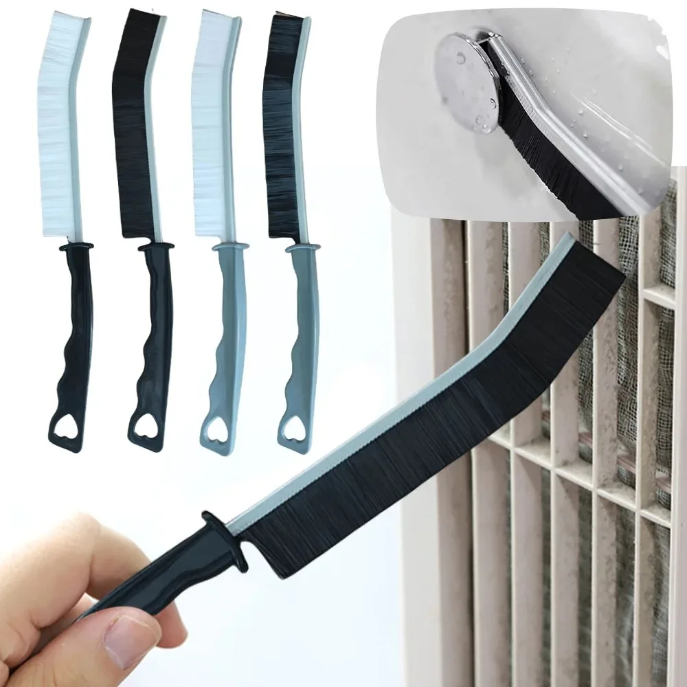 

Hard Bristle Crevice Cleaning Brush Long Slit Brush for Shower Tile Groove Window Track for Kitchen Bathroom Fan Window Rails