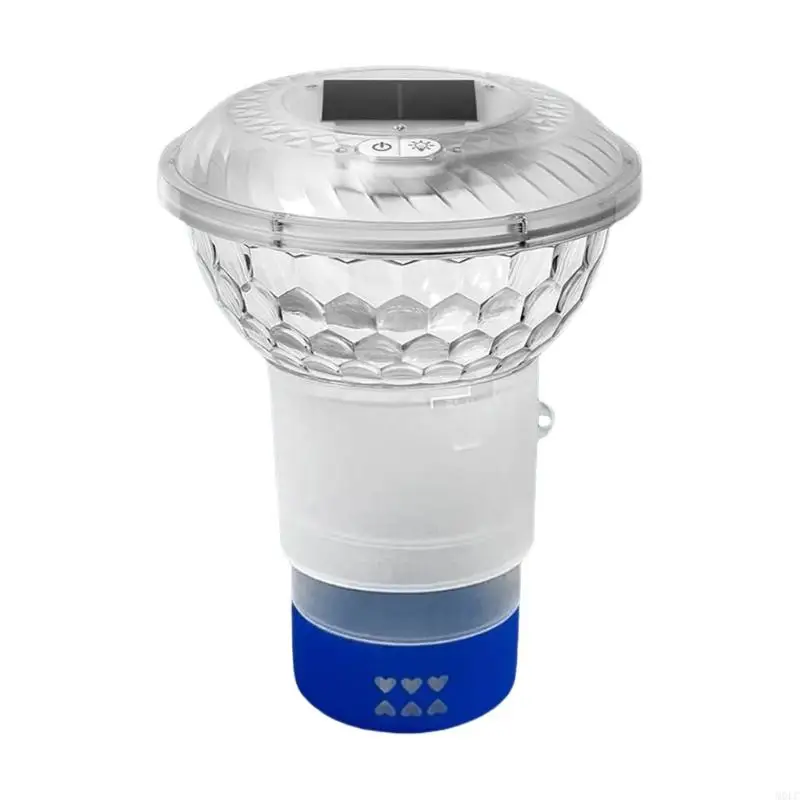 

MOLC Solar Pool Chlorine Floater with Colorful Lights Floating Pool Chlorine Dispenser Chlorine Tablet Floater Easy to Use