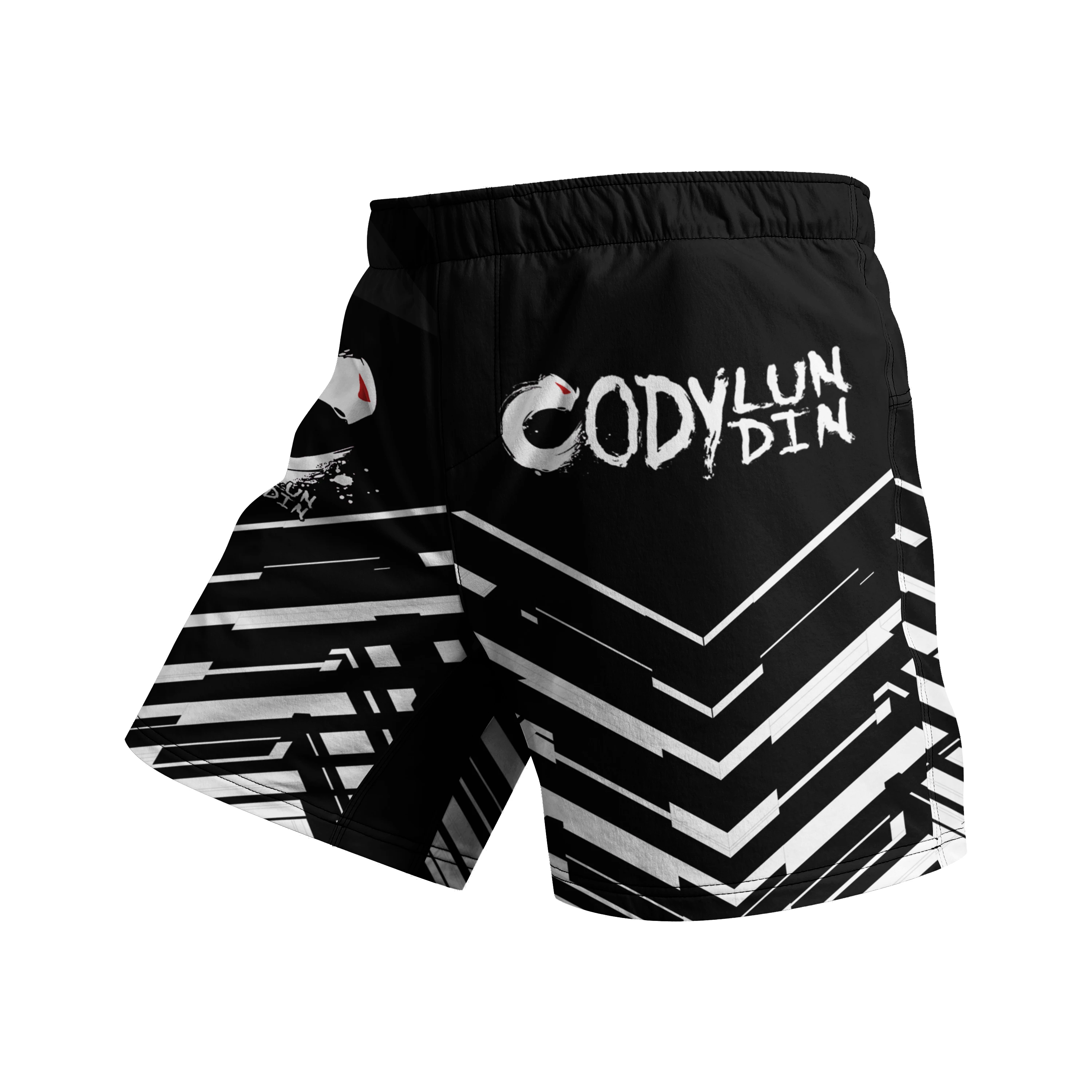 CodyLundin Official Store Black UV Protection Bralian BJJ MMA Training Rubber Banding Shorts Fitness Running Bodybuilding Trunks