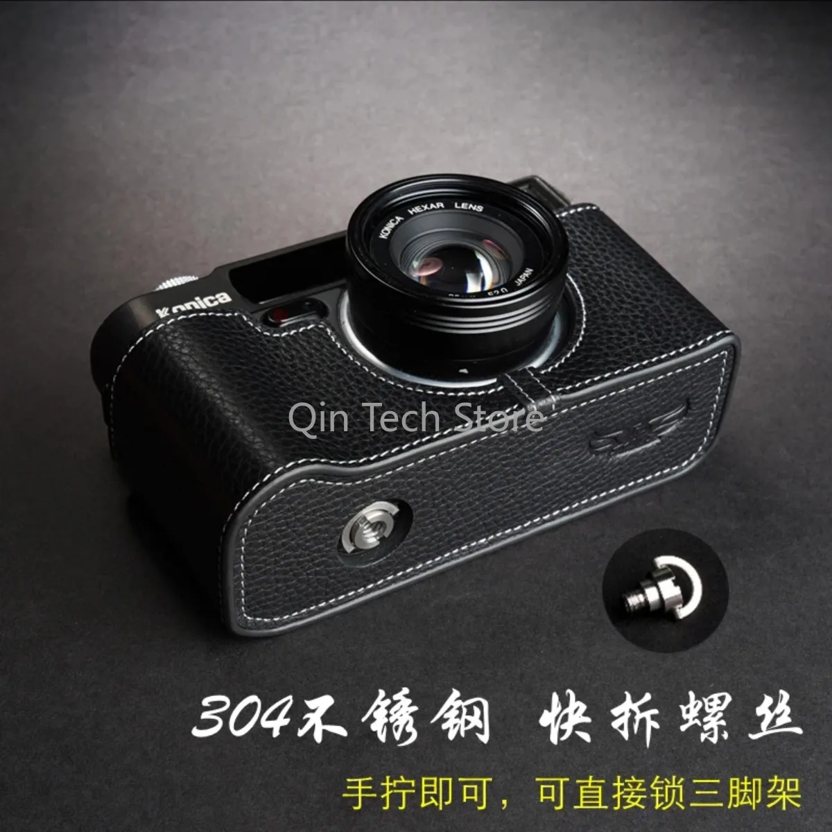 Echt leer koeienhuid cameratas Body Half Case voor Konica Hexar AF beschermhoes Shell Handwerk fotografieaccessoires