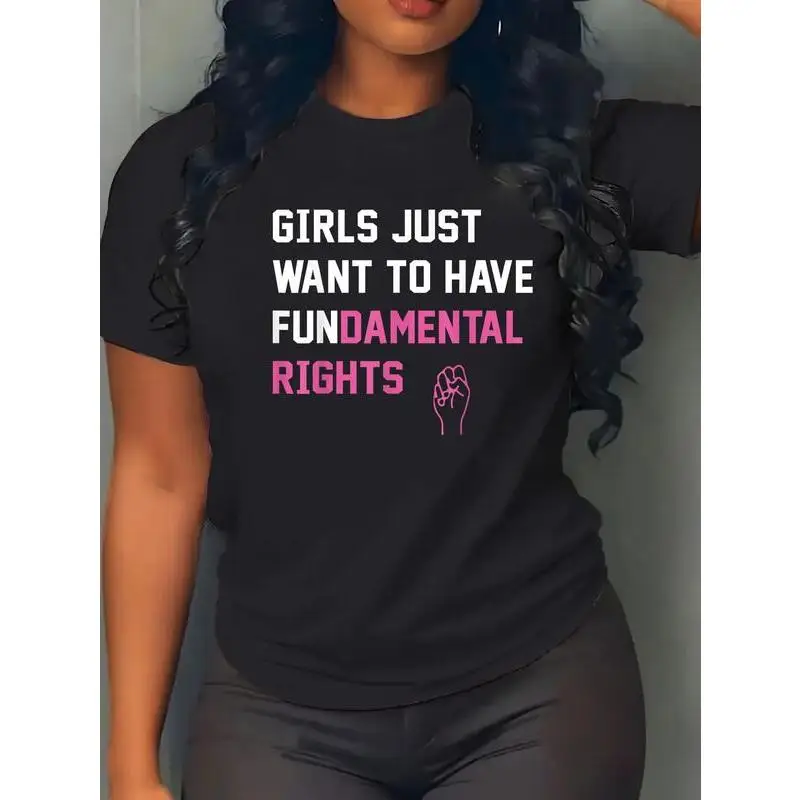 

100% Cotton Girls Just Want To Have Fundamental Rights T-Shirt