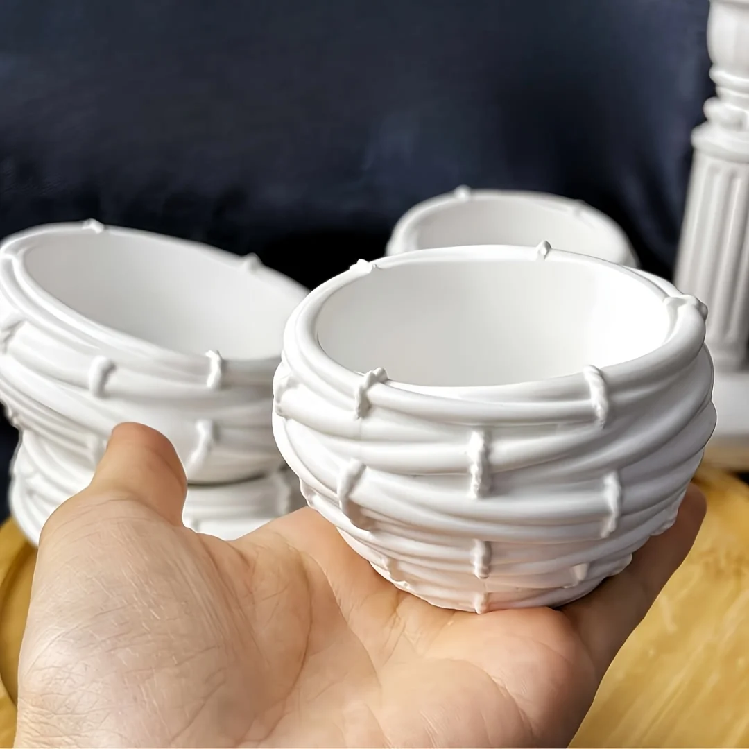 1/2 Stück DIY handgefertigte Vogelnest-Silikonform, perfekt für die Herstellung von Kerzen, Harzschmuck, Ton- und Gipsarbeiten, kreativ – Detail 3