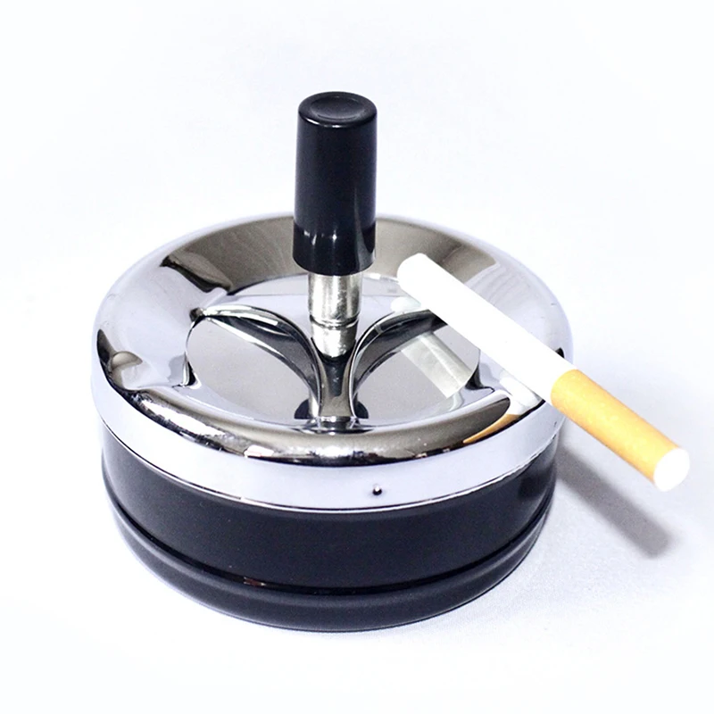 Press Type Cigarette Ashtray Windproof Rotating Ashtray Smoke Cup Holder Home Decoration, Automatic Cleaning Smoking Ashtrays