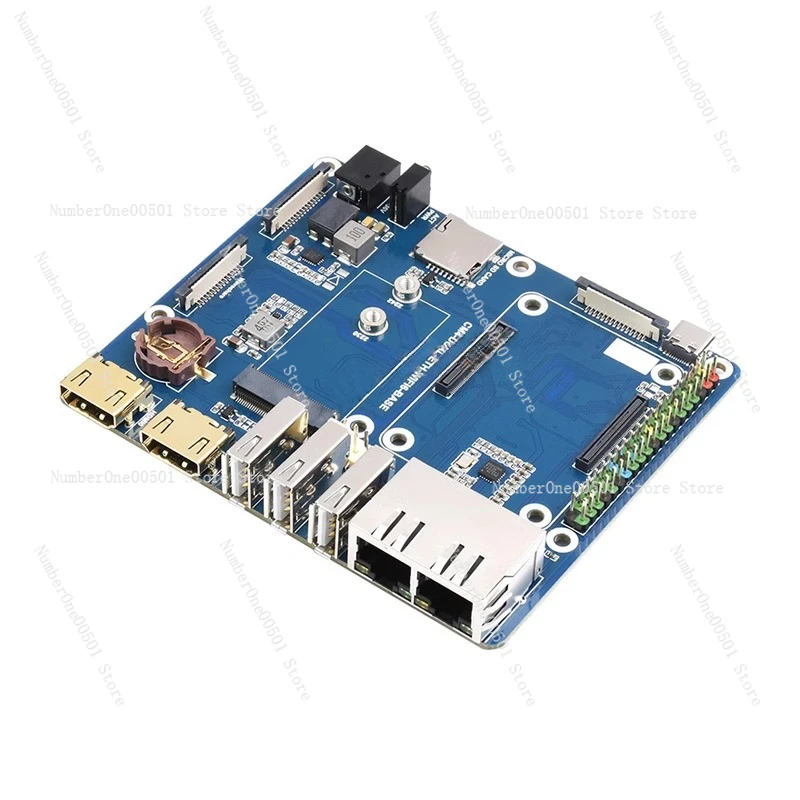 CM4 WIFI6 dual network port IO expansion board M.2 E KEY interface, calculation module baseplate