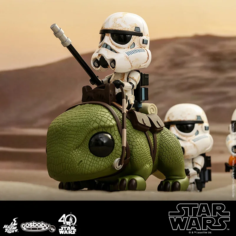 Genuine Hot Toys COSBABY Mini Collection Version Star Wars Desert Imperial Stormtrooper Dewback 10cm Action Figure Surprise Gift