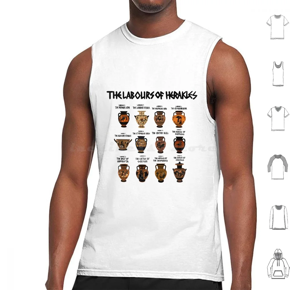 The Twelve Labours Of Hercules On Greek Pottery Tank Tops Vest Sleeveless Greek Pottery Pottery Ancient Greece Hercules