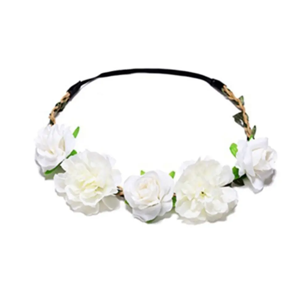 Sweet Garland Floral Hoop Cloth Wedding Party Hairband Wreath Decoration Flower Crown Tiara Flower Headband Women Headwear