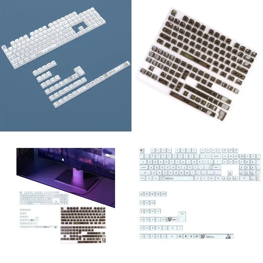 

Y1UB Ergonomic MDA Profile Keycaps for 61 68 75 84 98 104 108 Keyboard Enthusiasts Keycaps for Improve Typing Adventure