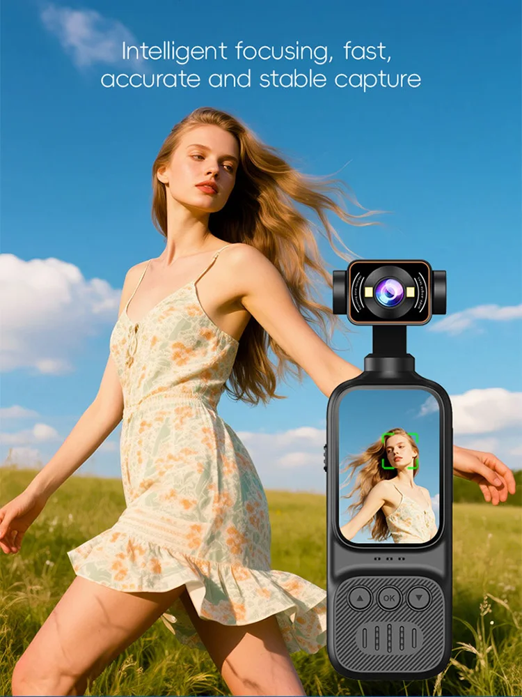 Versatile Pocket Camera 180 ° Flip Lens Vlog Camera Travel and Live Streaming Portable Recorder with Built-In Fill Light