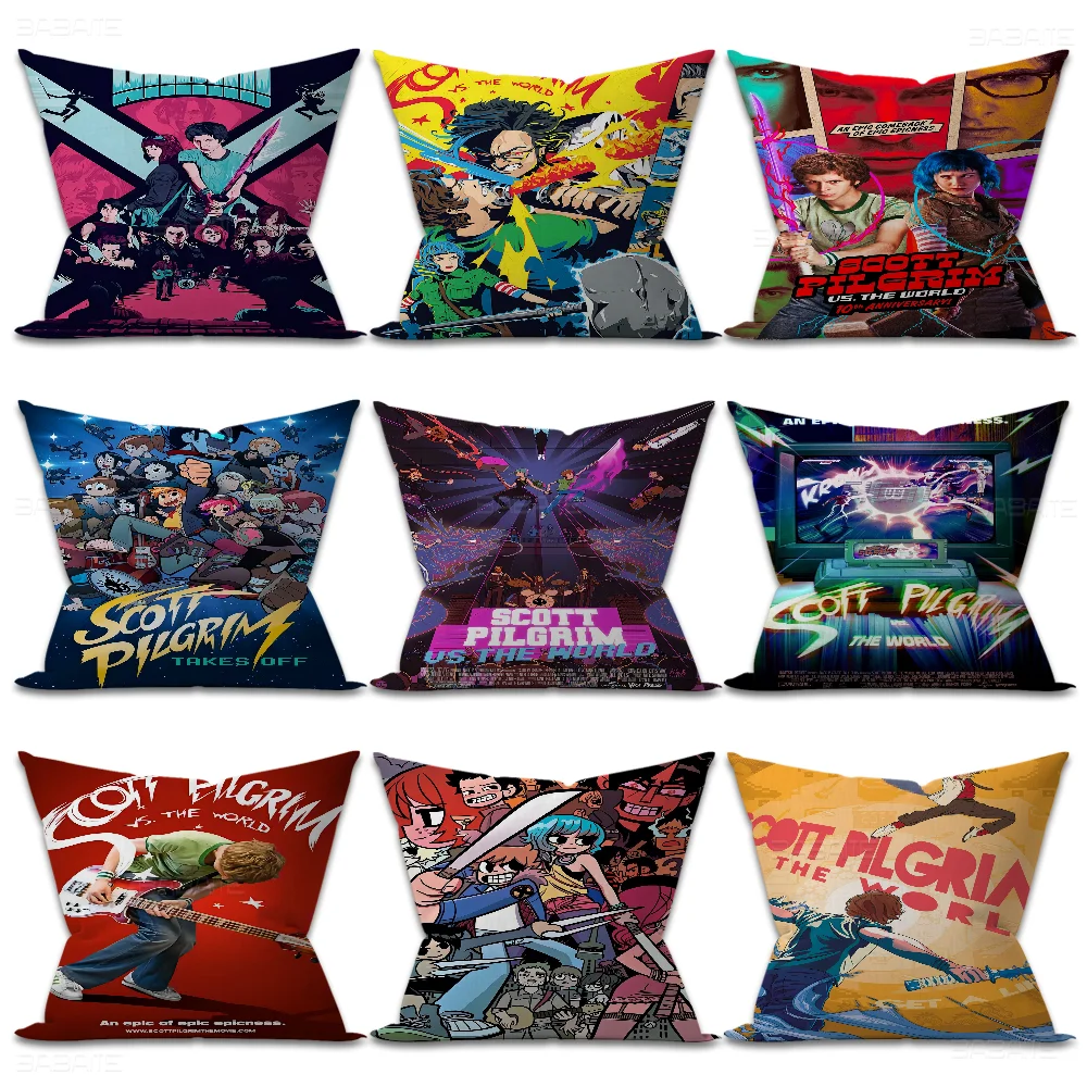 Vintage Movie Scott Pilgrim Vs. The World 45*45cm Cushion Cover Pillow Cover Decor Pillowcase Home Pillowcase For Couch Pillow