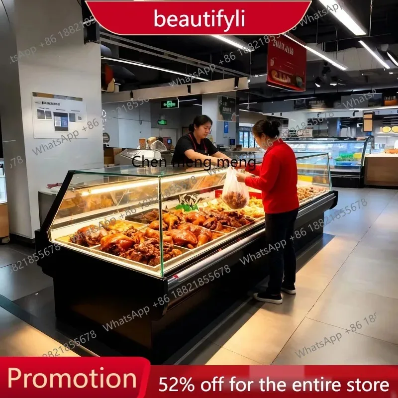 Right-angle cooked food display cabinet Commercial braised vegetable duck neck refrigerated air-cooled promotional cabinet