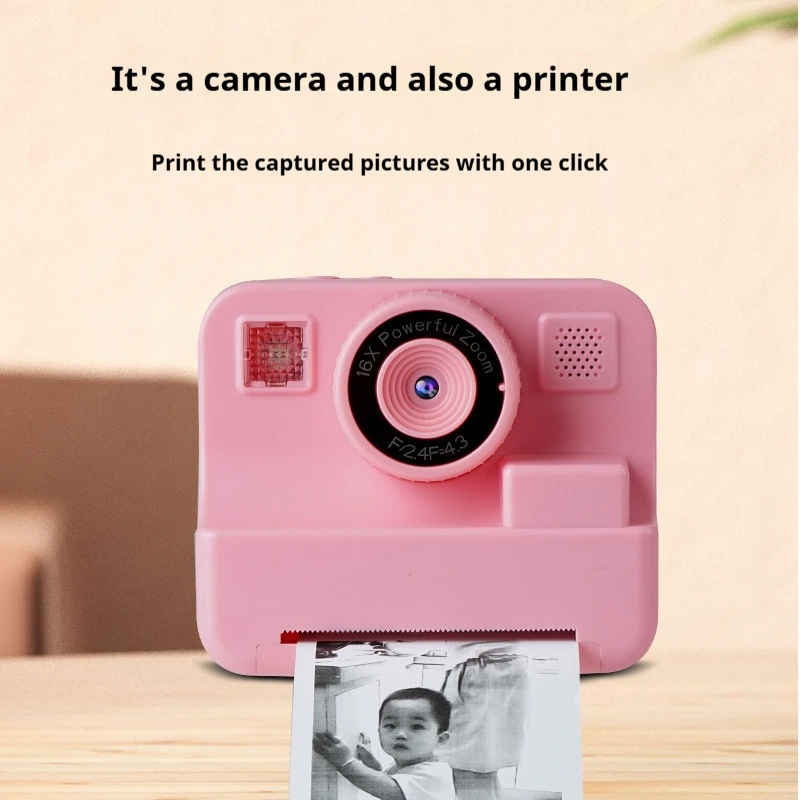 Digital Camera Children Instant Photo Camera Mini Portable Thermal Printer Vlogging Cameras Toys for Kids Children's Photo Pair