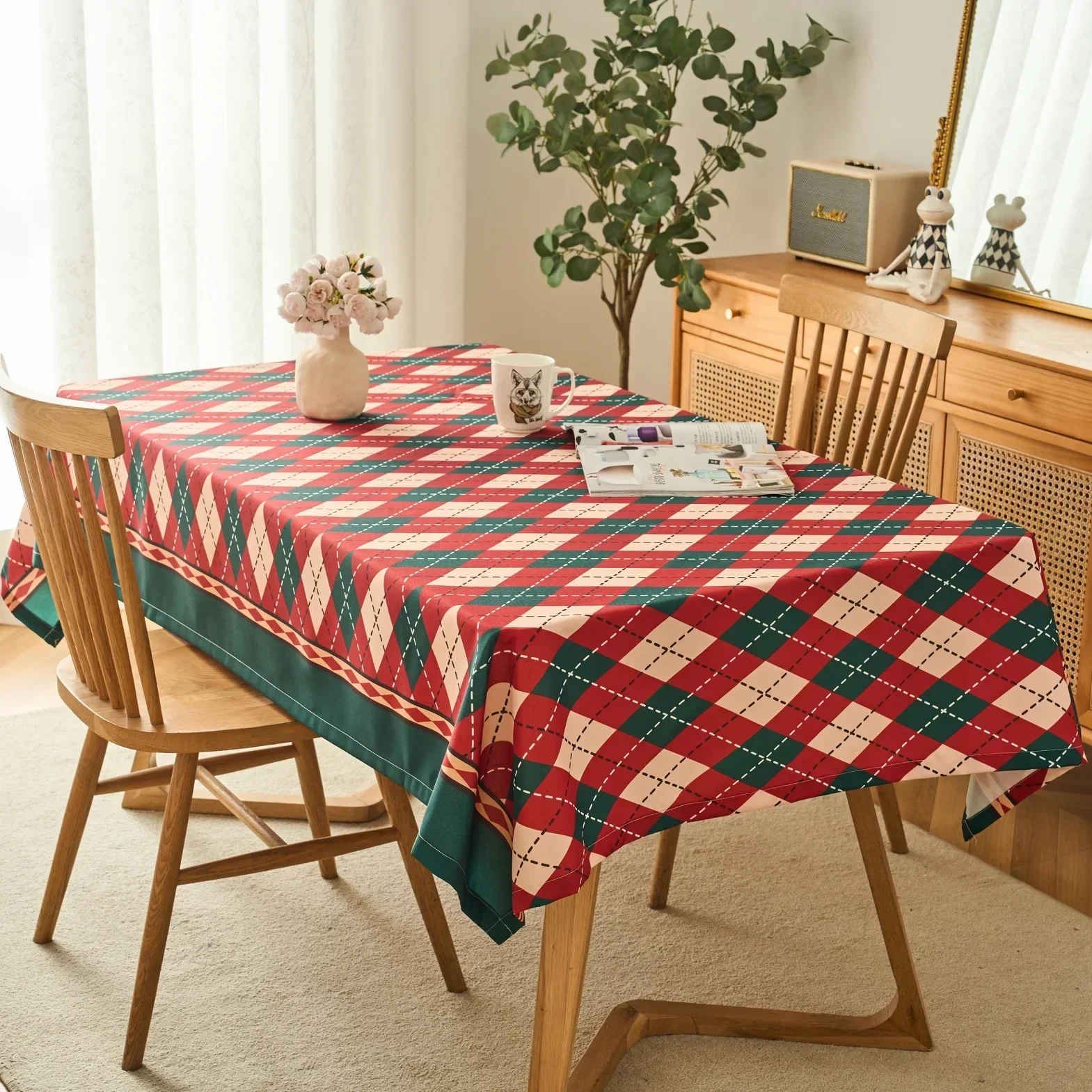 C2950-L New atmosphere red festive tablecloth tea table tablecloth