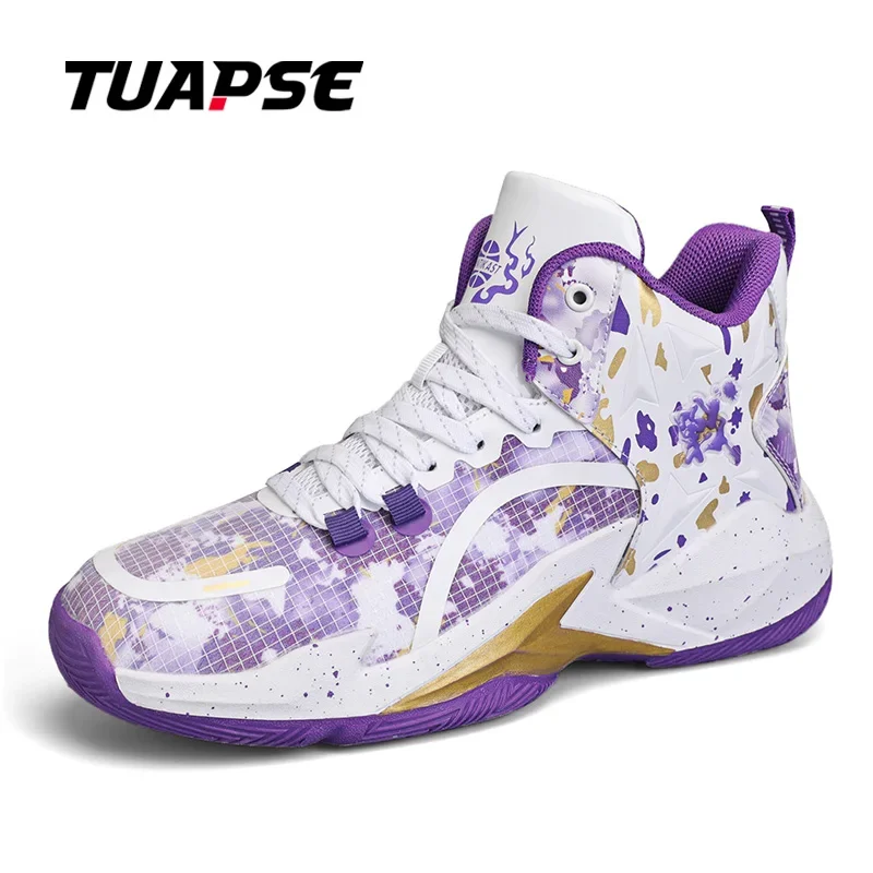 TUAPSE Men's Basketball Shoes Cushioning Anti-Friction Sport Shoes Men Light Basketball Sneakers Gym Boots Big Size 45