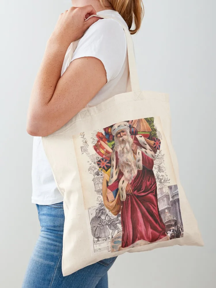 Victorian Santa Tote Bag Women's tote university hand ladies Canvas Canvas