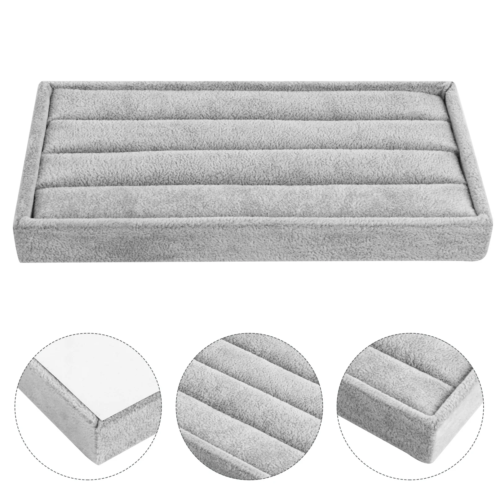 

Jewelry Display Tray Premium Lightweight Ring Organizer for Home Desktop Storage Smooth Surface Space Saving Jewelry Flannel