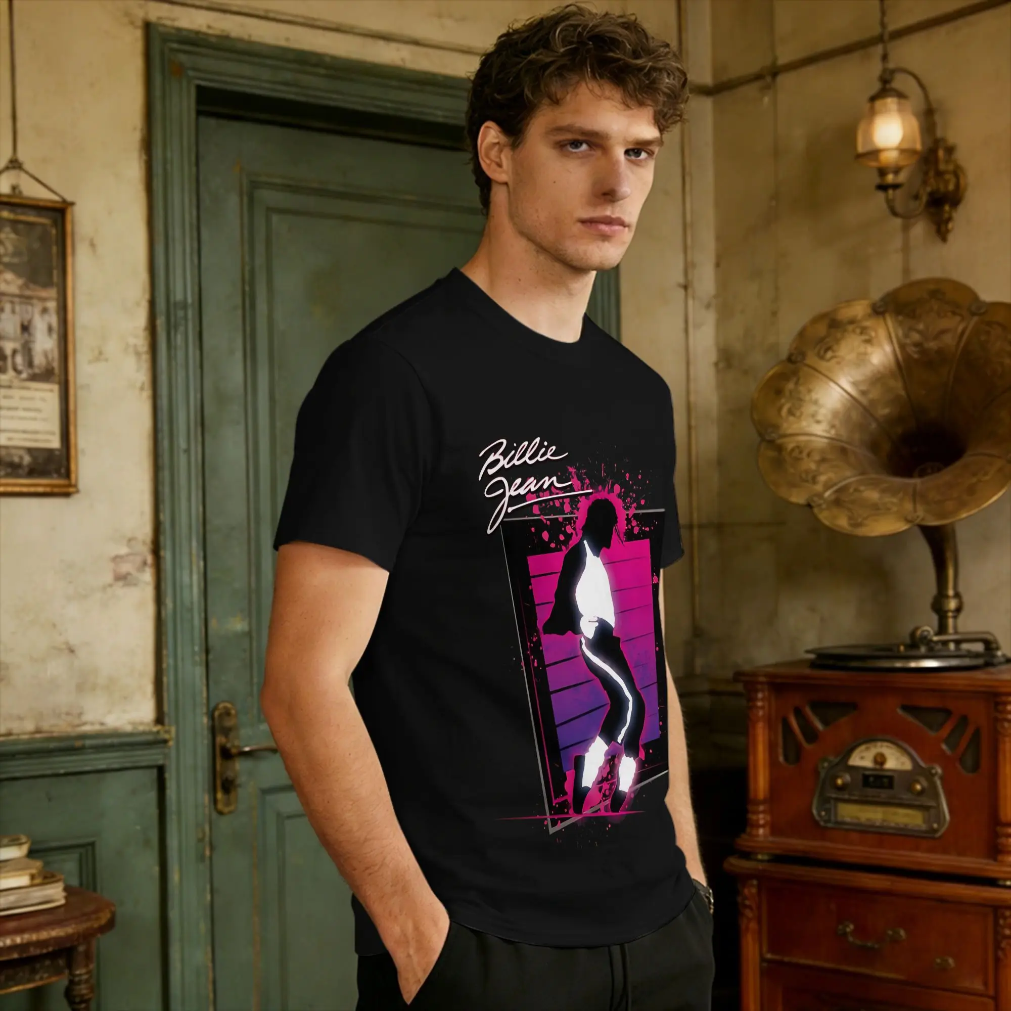 Oversized T Shirt Summer Billie Jean Retro Michael Jackson Trendy Cool T Shirts  Cotton Tee Shirt for Couple Y2K Fun Top Tees