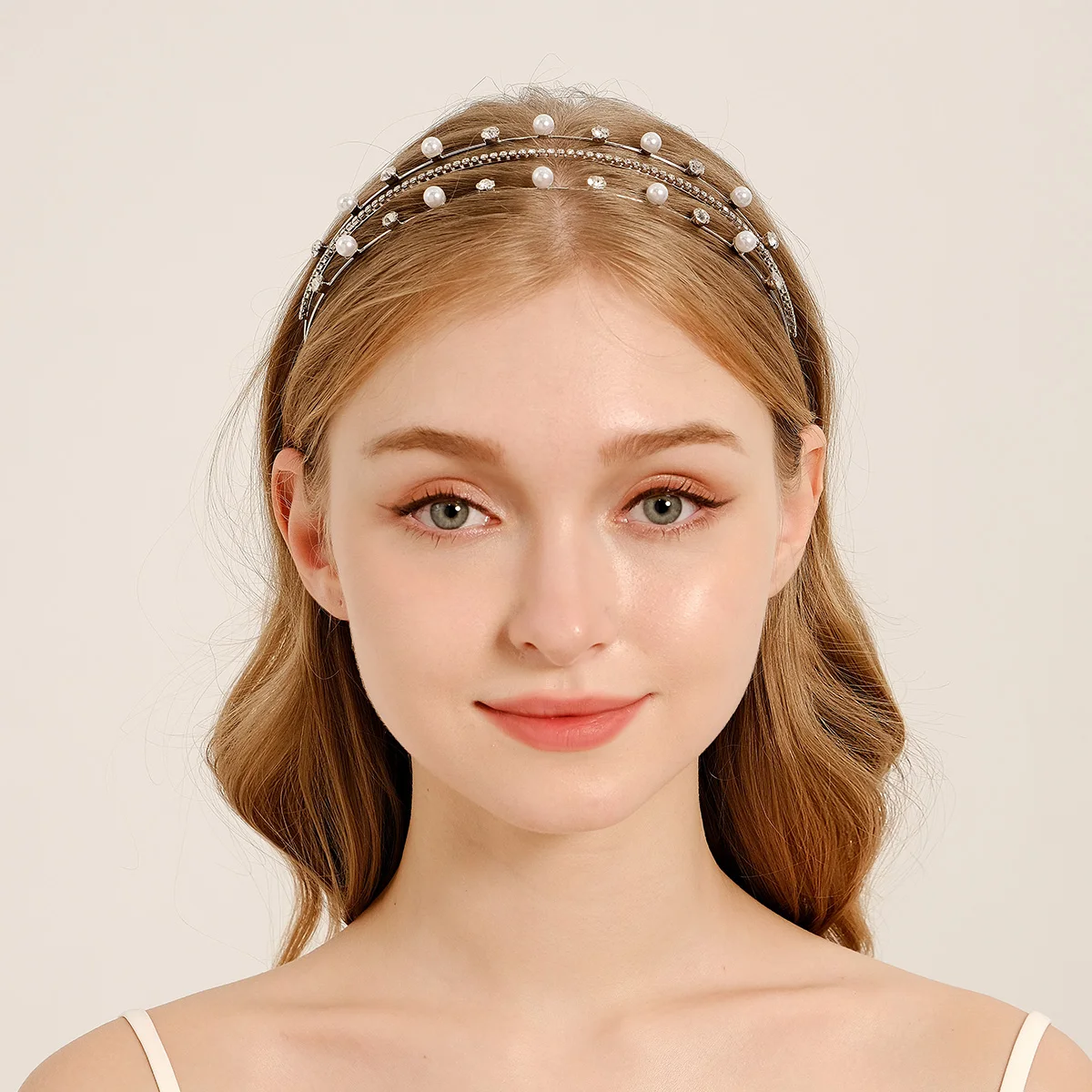 Multi-layer Pearl and Rhinestone Princess Hair Bands Classic Fashion Tiara Important Occasion Headpieces Birthday gifts for girl