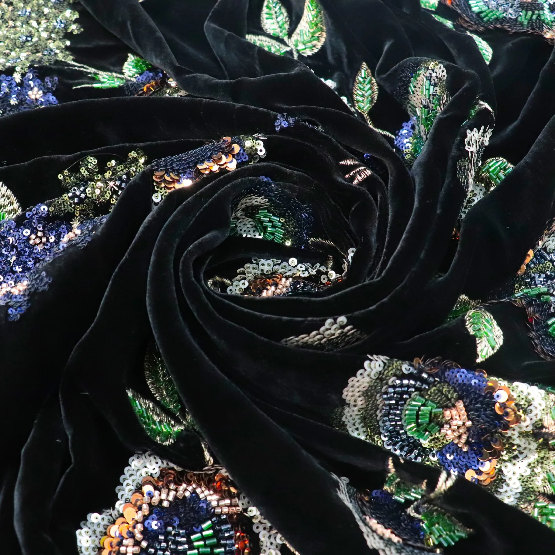 

3D трехмерный цветок, шелковая бисерная трубка, вышивка, жоржет, бархатное свадебное платье, платье для выступлений, женское платье, ткань