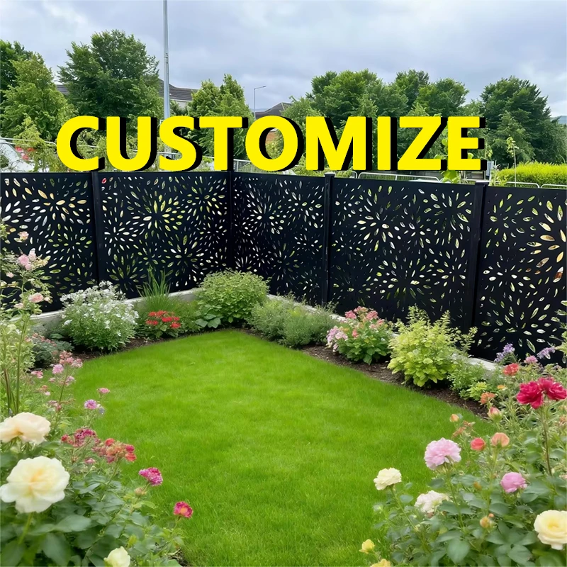 

Any Size Custom Laser Cut Metal Fence Panel Decorative Privacy Screen Aluminum Steel Garden Yard Outdoor Artistic Durable Heavy
