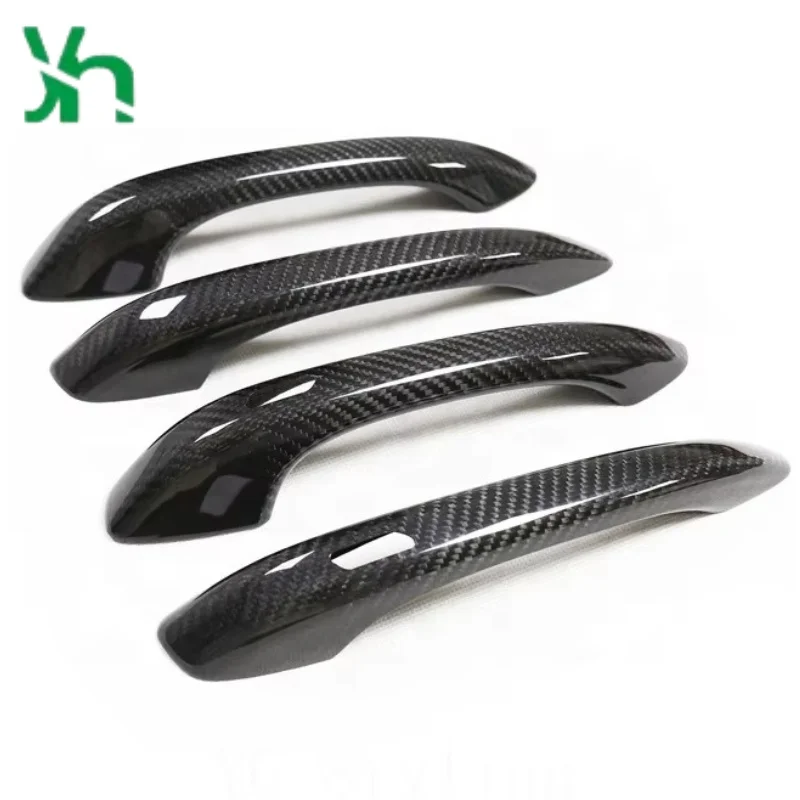 غطاء مقبض الباب الجانبي من ألياف الكربون بالكامل لغطاء الكسوة الخارجي Porsche CAYENNE MACAN #3