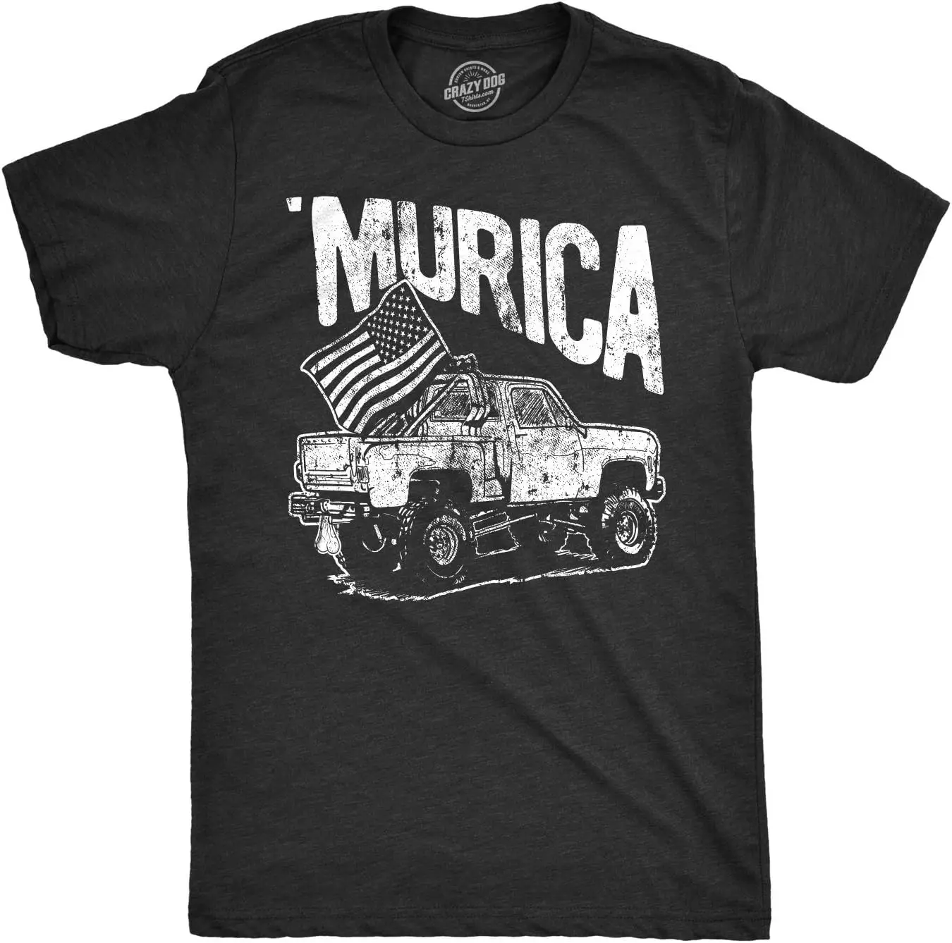 Mens Murica Truck Tshirt Funny Fourth of July USA Pride Tee for Guys