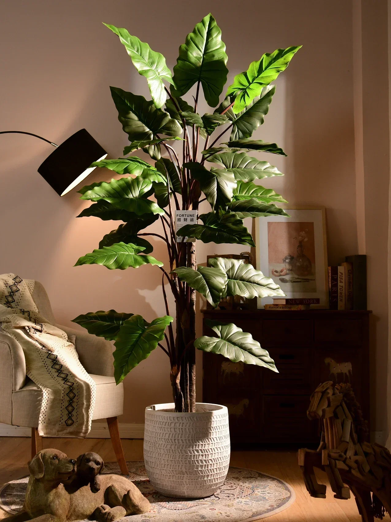 

Large tropical fake tree artificial tree bionic green plant indoor living room floor-to-ceiling potted plant landscaping