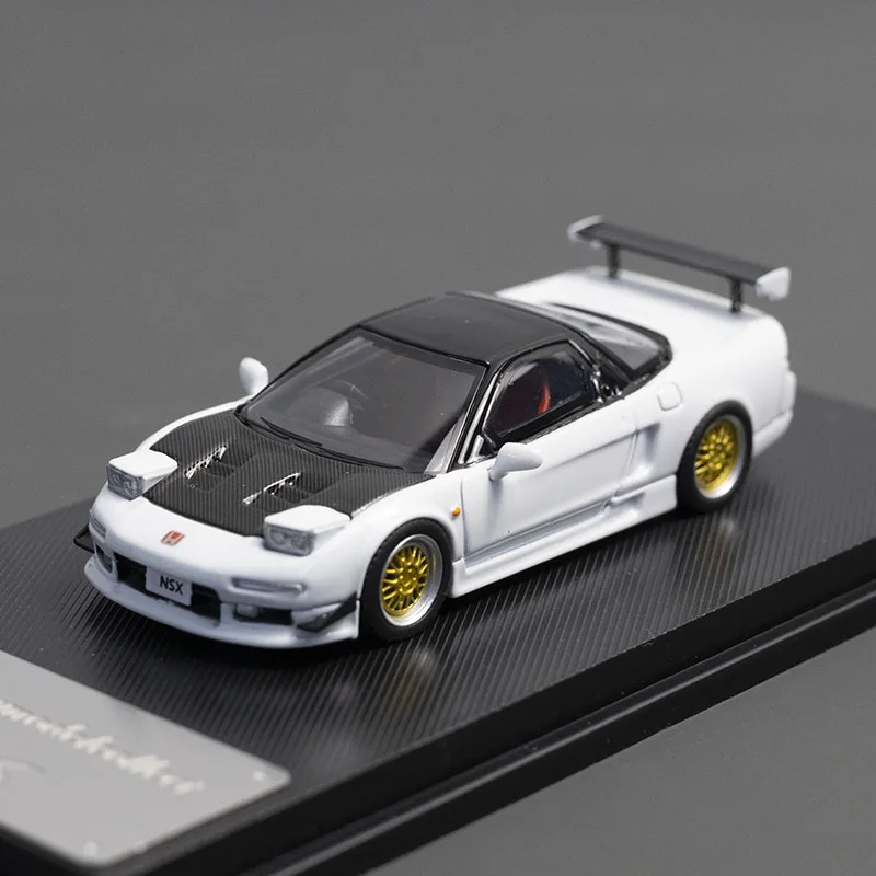 Diecast 1:64 Scale MC Model Collect Honda NSX White Carbon Cap Alloy Car Model Collectible Toy Gift Souvenir Display Ornament