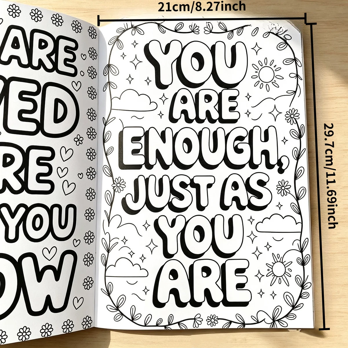 Adult Floral Mindfulness Coloring Book 24 Pages, Stress Relief Relaxing Art Activity Book for Calm & Focus