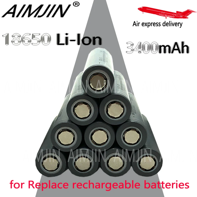 

18650 （Grey skin）battery Rechargeable Battery 3.7V 3400Mah 18650 Li-Ion Battery For Flashlight Mobile Inverters batteries 10pcs