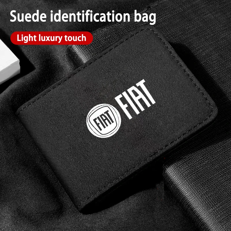 

Чехол для водительских прав Fiat, замшевый кошелек, сумка для хранения карт для Abarth Punto Panda 500 Pondo Argo Croma Doblo Stilo Bravo Ducato