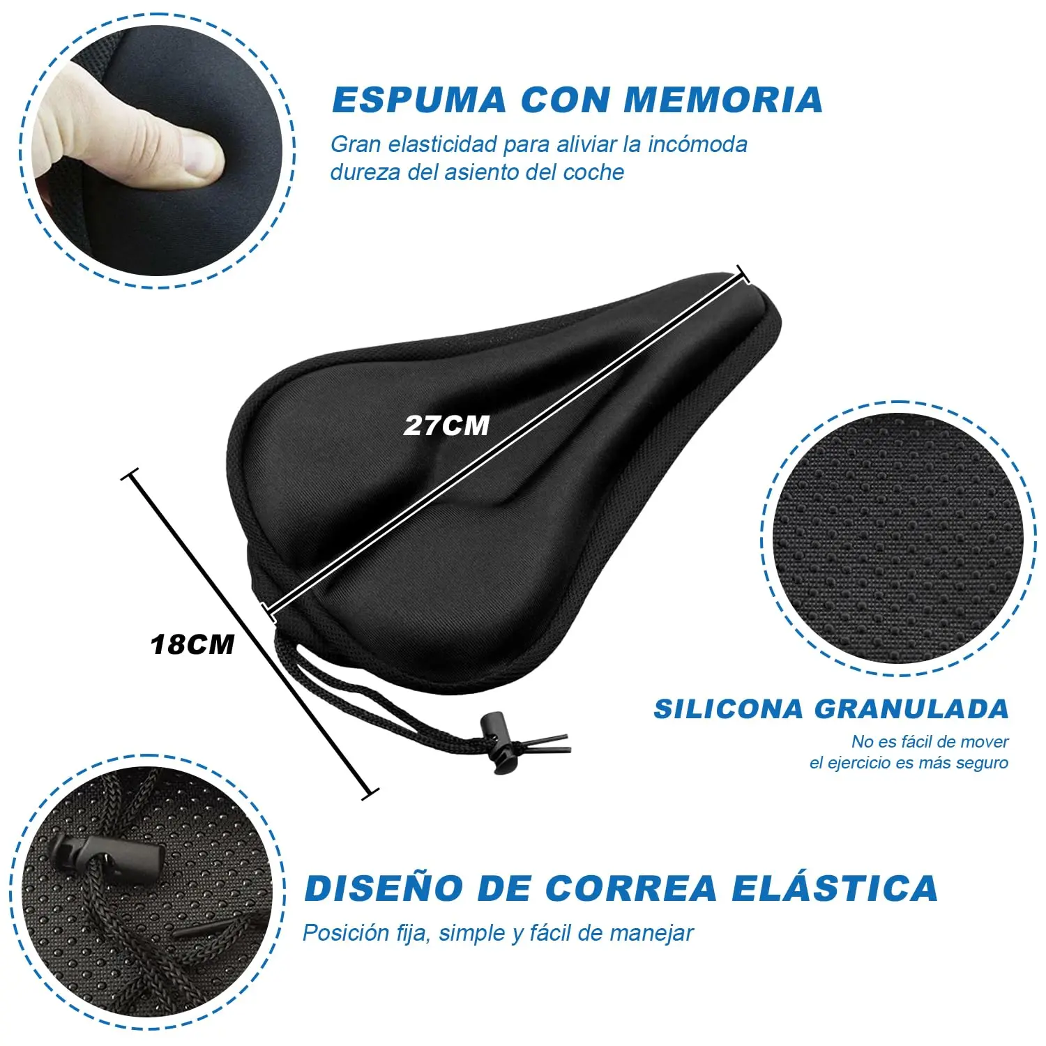 1/2pcs Bicycle Saddle Cover 3D Padded Wide Gel Foam Cushion for Mountain Exercise Road Bikes Soft Comfortable Seat Upgrade