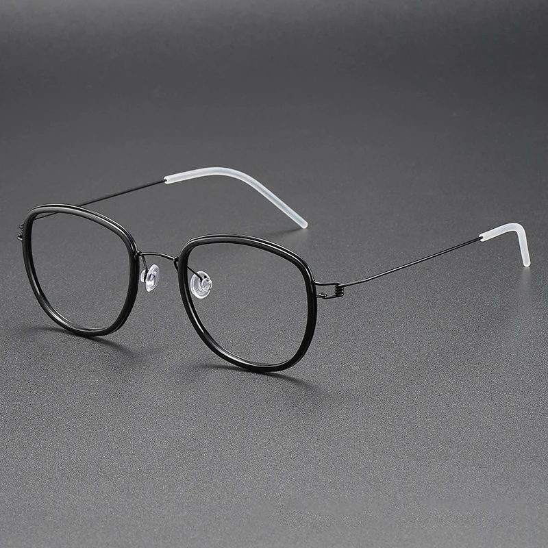 

Оправа для очков из титана датского производства, унисекс, круглая, безвинтовая, ультралегкая, ручной работы, дизайнерская.