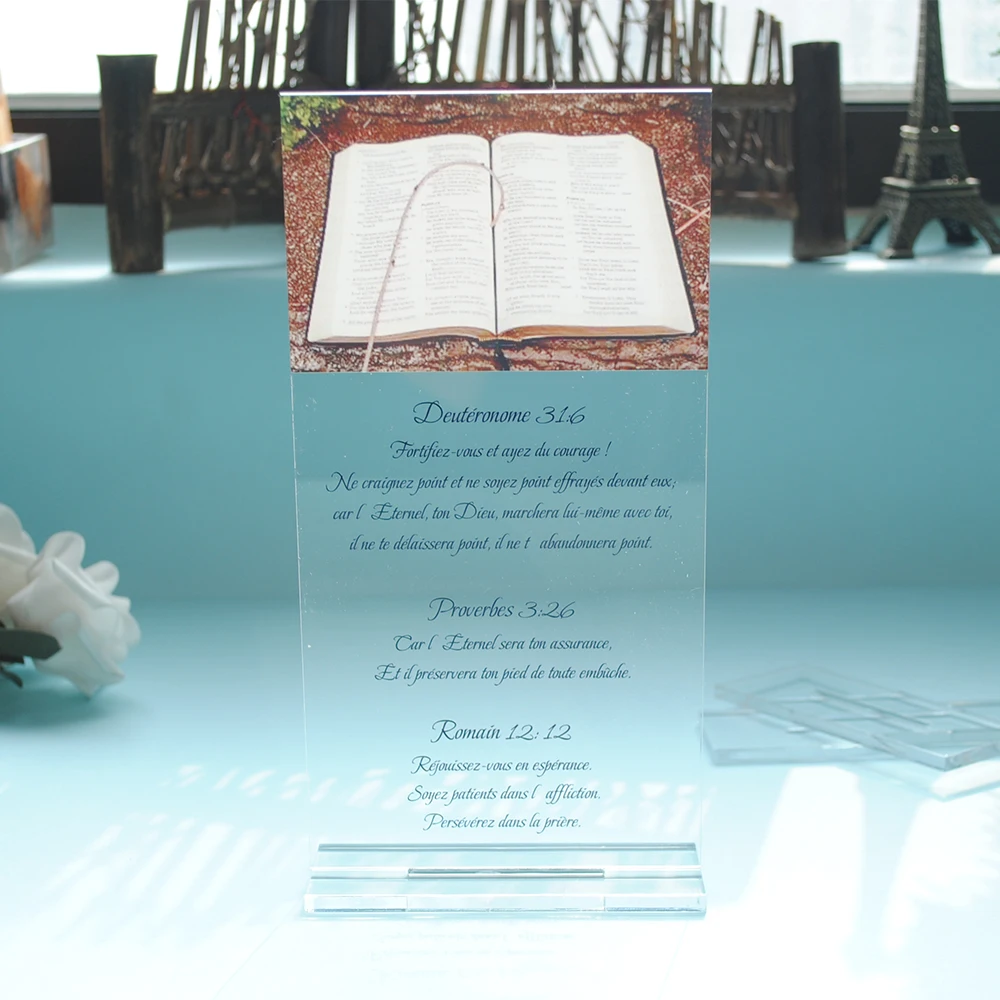 New Wedding Table Card Model Custom Menu Acrylic Card Printing with Holder Elegant Clear Acrylic Card Design