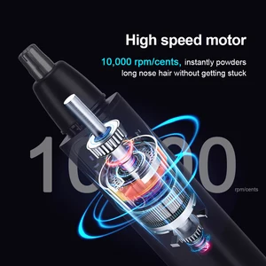 電気ノーズヘアクリッパー充電式自動シェービングノーズトリマーユニセックスプロフェッショナル洗える痛みのないノーズヘアトリマー 10ベストセールスヘアノーズトリマー-7