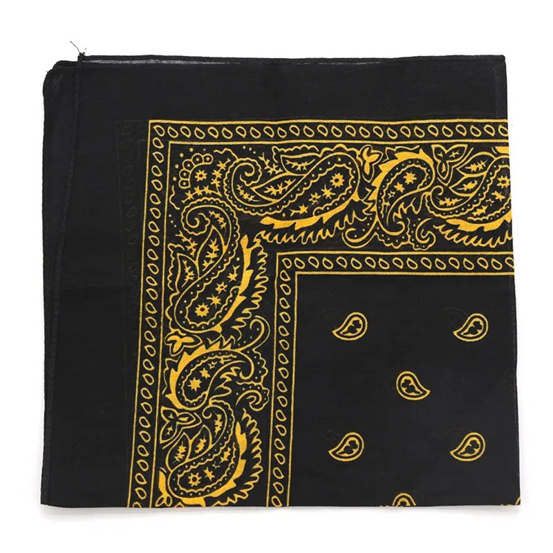 54cm Popular Hip Hop Printed Cashew Flowers Bandana Men Women Outdoor Square Scarves Unisex Handkerchief Hair Accessories