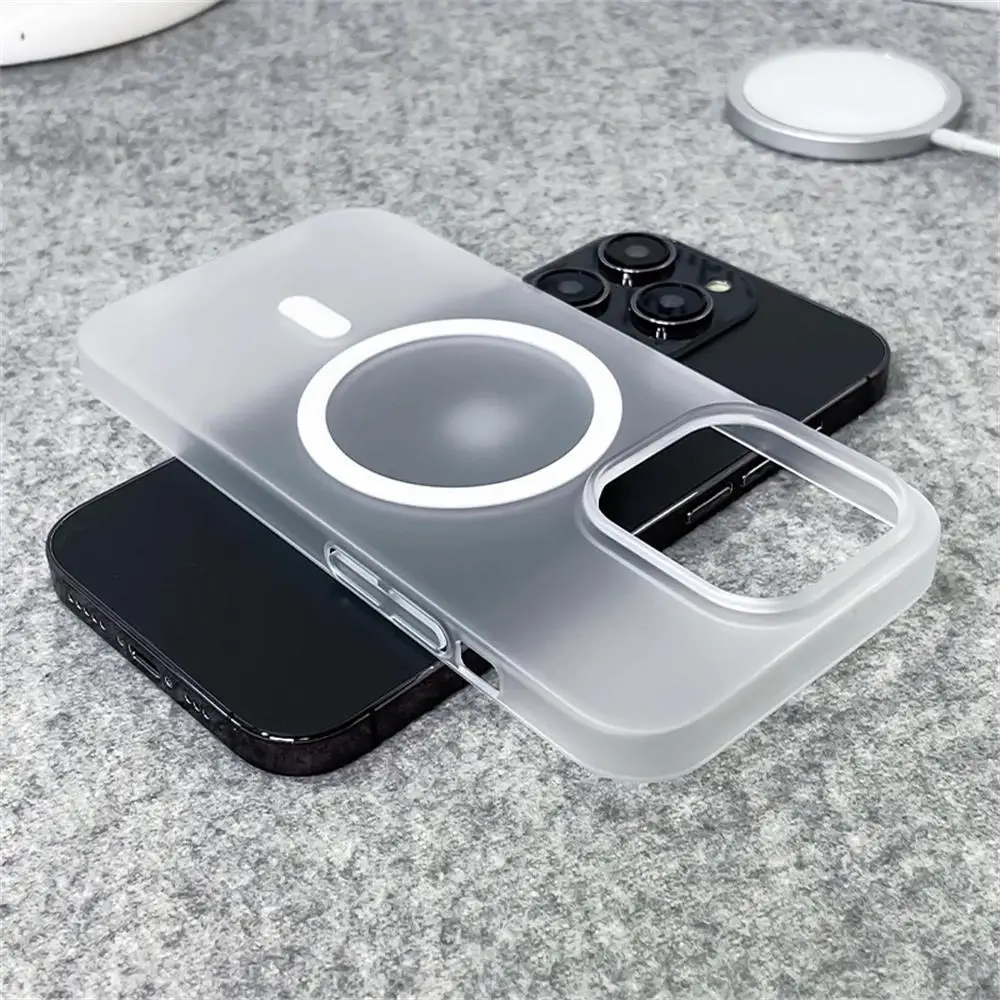 

Ультратонкий матовый магнитный прозрачный чехол с беспроводной зарядкой для iPhone 15 14 Plus 13 16 Pro Max для Magsafe, противоударный жесткий чехол из ПК
