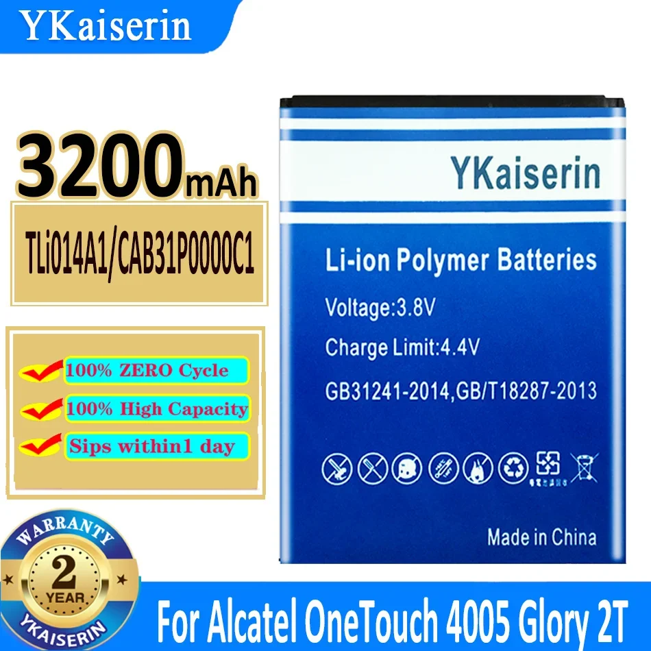 YKaiserin TLI014A1 3200mAh Li-ion Battery for Alcatel One Touch Fire 4012 4012A 4012X CAB31P0000C1 / CAB31P0000C2