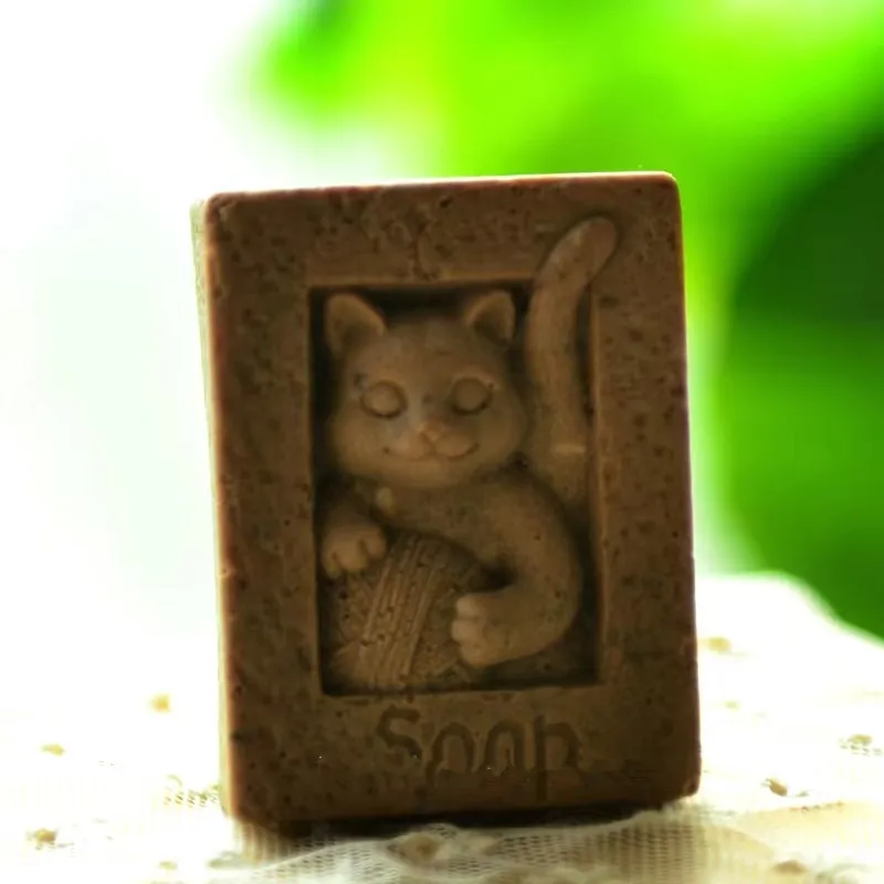 Cat DIY Soap Mold Scented Candle Wax Melt Mould 3D Silicone Molds for Natural Soap Making